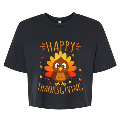 Happy Thanksgiving For Turkey Day Family Dinner Bella+Canvas Jersey Crop Tee