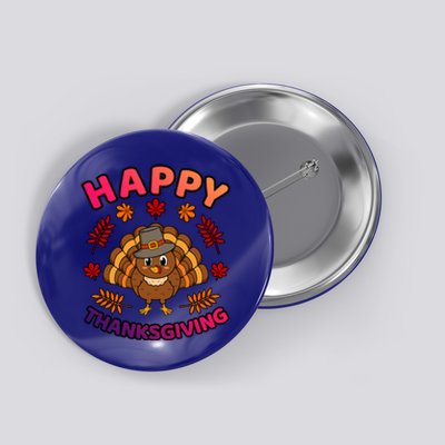 Happy Thanksgiving Funny Turkey Family Graphic Gift Button