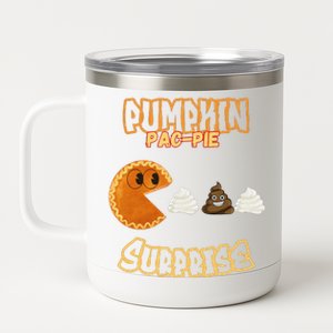 Happy Thanksgiving Family Game Pumpkin Pac Pie Surprise 12 oz Stainless Steel Tumbler Cup