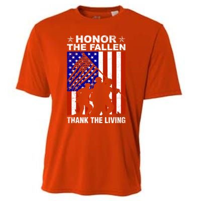 Honor The Fallen Thank The Living Memorial Day Veteran Gift Funny Gift Cooling Performance Crew T-Shirt