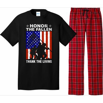 Honor The Fallen Thank The Living Memorial Day Veteran Gift Funny Gift Pajama Set