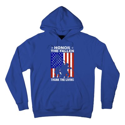 Honor The Fallen Thank The Living Memorial Day Veteran Gift Funny Gift Hoodie