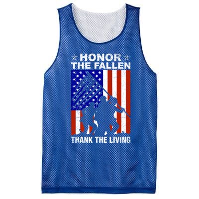 Honor The Fallen Thank The Living Memorial Day Veteran Gift Funny Gift Mesh Reversible Basketball Jersey Tank