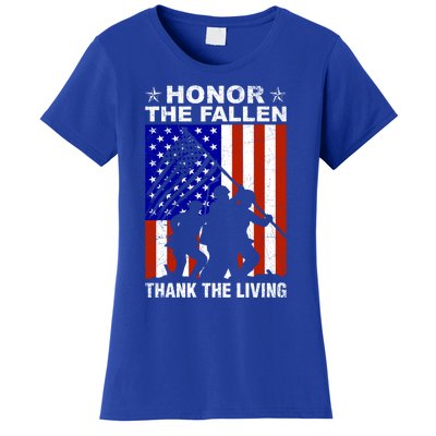 Honor The Fallen Thank The Living Memorial Day Veteran Gift Funny Gift Women's T-Shirt