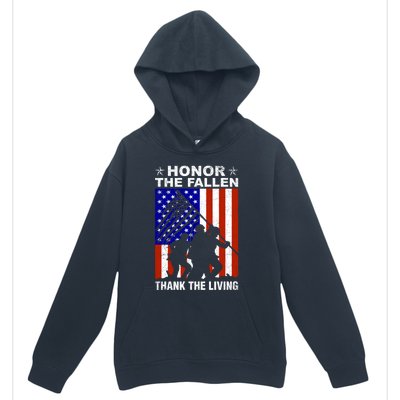 Honor The Fallen Thank The Living Memorial Day Veteran Gift Funny Gift Urban Pullover Hoodie