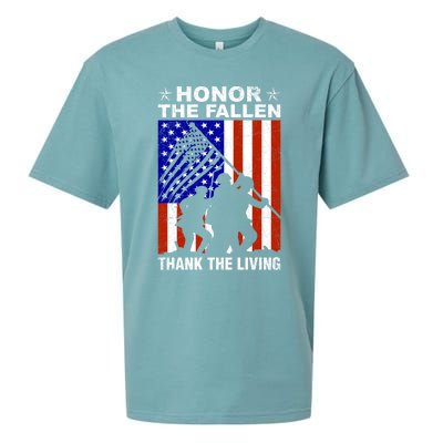 Honor The Fallen Thank The Living Memorial Day Veteran Gift Funny Gift Sueded Cloud Jersey T-Shirt