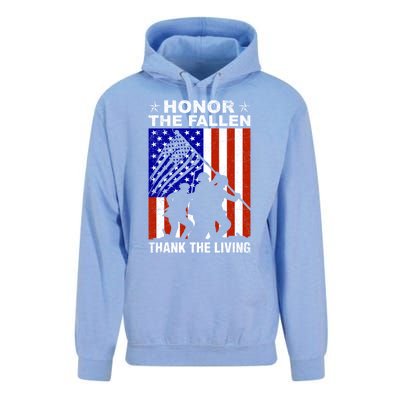 Honor The Fallen Thank The Living Memorial Day Veteran Gift Funny Gift Unisex Surf Hoodie