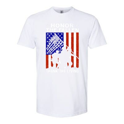 Honor The Fallen Thank The Living Memorial Day Veteran Gift Funny Gift Softstyle CVC T-Shirt