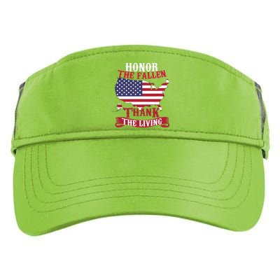 Honor The Fallen Thank The Living Proudly Support Our Troops Gift Adult Drive Performance Visor