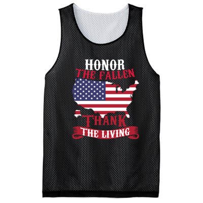 Honor The Fallen Thank The Living Proudly Support Our Troops Gift Mesh Reversible Basketball Jersey Tank