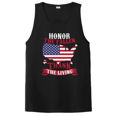 Honor The Fallen Thank The Living Proudly Support Our Troops Gift PosiCharge Competitor Tank