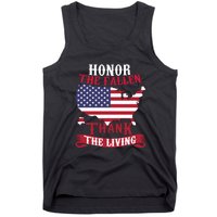 Honor The Fallen Thank The Living Proudly Support Our Troops Gift Tank Top