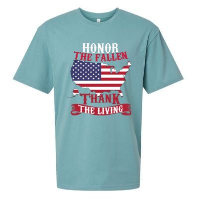 Honor The Fallen Thank The Living Proudly Support Our Troops Gift Sueded Cloud Jersey T-Shirt