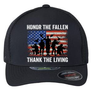 Honor The Fallen Thank The Living Soldiers Memorial Day Gift Flexfit Unipanel Trucker Cap