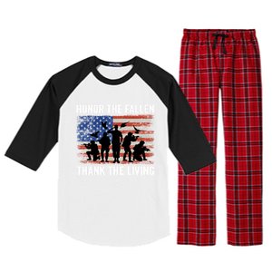 Honor The Fallen Thank The Living Soldiers Memorial Day Gift Raglan Sleeve Pajama Set