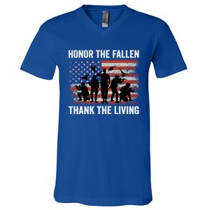 Honor The Fallen Thank The Living Soldiers Memorial Day Gift V-Neck T-Shirt