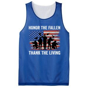 Honor The Fallen Thank The Living Soldiers Memorial Day Gift Mesh Reversible Basketball Jersey Tank