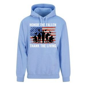 Honor The Fallen Thank The Living Soldiers Memorial Day Gift Unisex Surf Hoodie