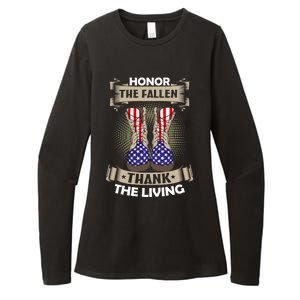 Honor The Fallen Thank The Living Memorial Day Veterans Gift Womens CVC Long Sleeve Shirt