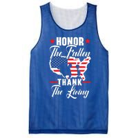 Honor The Fallen Thank The Living Usa American Memorial Day Gift Mesh Reversible Basketball Jersey Tank