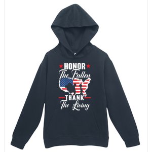 Honor The Fallen Thank The Living Usa American Memorial Day Gift Urban Pullover Hoodie