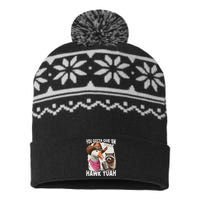 Hawk Tuah Funny Viral Humor Meme Video Girl 24 Goose Tua USA-Made Snowflake Beanie