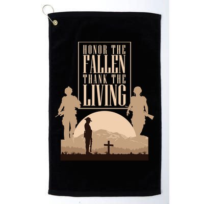 Honor The Fallen Thank The Living Military Pride Gift Golf Towel