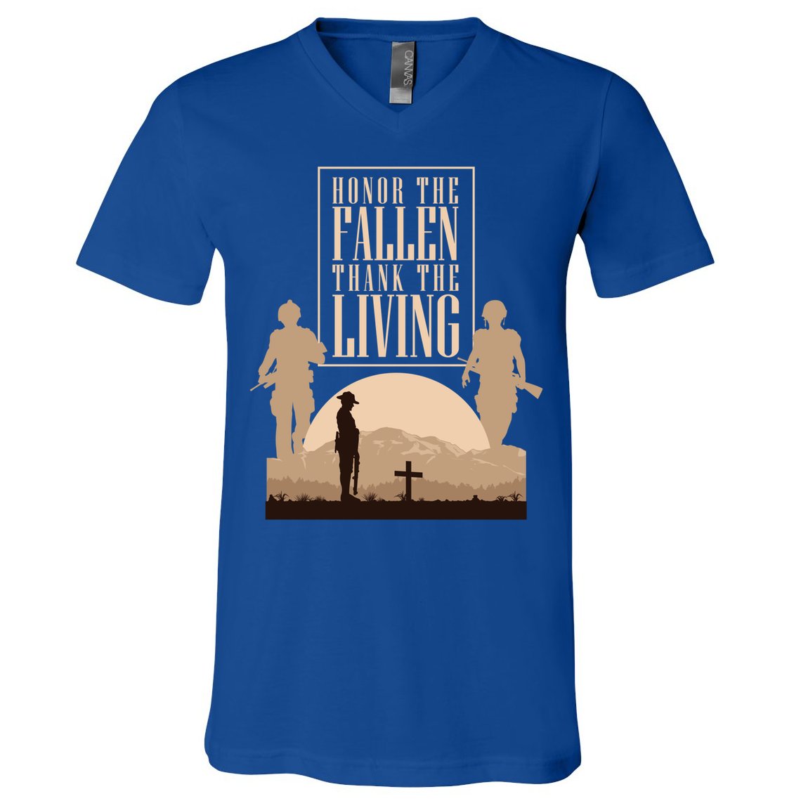 Honor The Fallen Thank The Living Military Pride Gift V-Neck T-Shirt