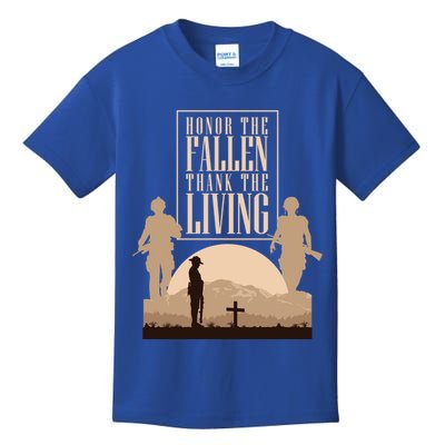 Honor The Fallen Thank The Living Military Pride Gift Kids T-Shirt