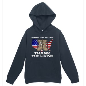 Honor The Fallen Thank The Living Military Veteran Gift Urban Pullover Hoodie