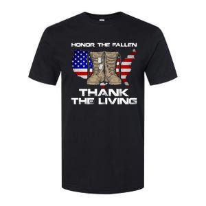 Honor The Fallen Thank The Living Military Veteran Gift Softstyle CVC T-Shirt