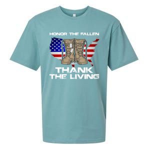 Honor The Fallen Thank The Living Military Veteran Gift Sueded Cloud Jersey T-Shirt