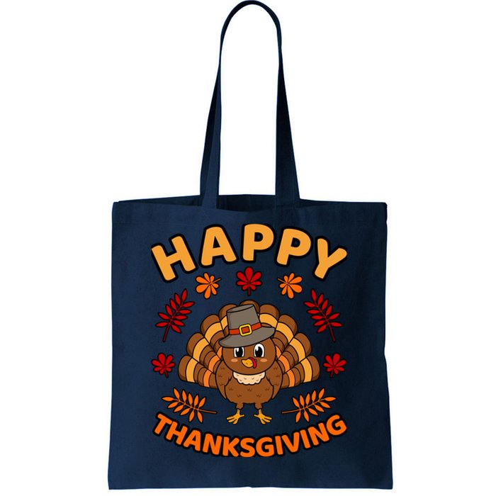 Happy Thanksgiving Funny Turkey Family Graphic Tote Bag