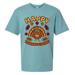 Happy Thanksgiving Funny Turkey Family Graphic Sueded Cloud Jersey T-Shirt