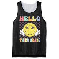 Hello Third Grade Hippie Smile Face 3rd Grade Back To School Gift Mesh Reversible Basketball Jersey Tank