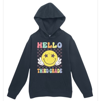 Hello Third Grade Hippie Smile Face 3rd Grade Back To School Gift Urban Pullover Hoodie