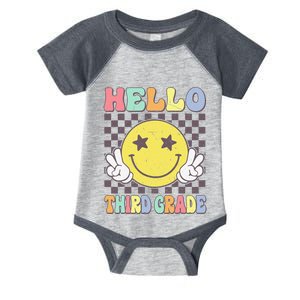 Hello Third Grade Hippie Smile Face 3rd Grade Back To School Gift Infant Baby Jersey Bodysuit