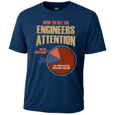 How To Get An Engineers Attention Funny Engineer Gift Cooling Performance Crew T-Shirt