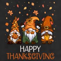 Happy Thanksgiving Gnome Squad 7 Panel Mesh Trucker Snapback Hat