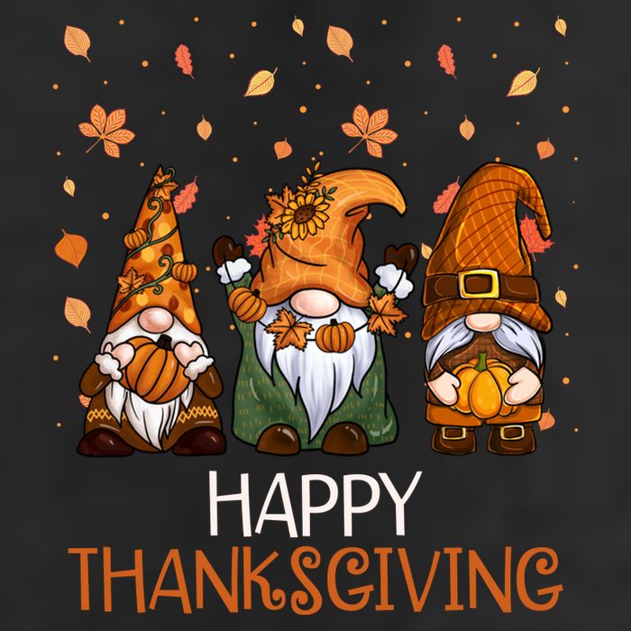 Happy Thanksgiving Gnome Squad 7 Panel Mesh Trucker Snapback Hat