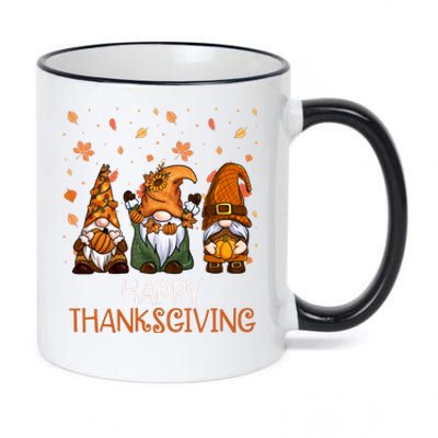 Happy Thanksgiving Gnome Squad 11oz Black Color Changing Mug