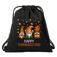 Happy Thanksgiving Gnome Squad Drawstring Bag