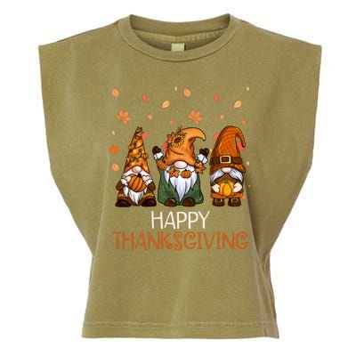 Happy Thanksgiving Gnome Squad Garment-Dyed Women's Muscle Tee