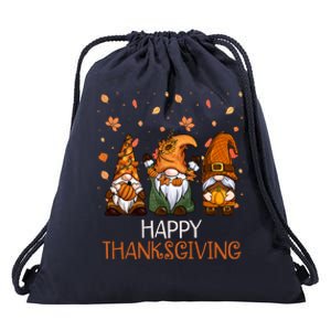 Happy Thanksgiving Gnome Squad Drawstring Bag