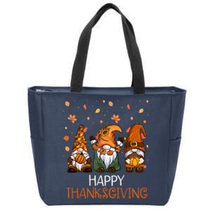 Happy Thanksgiving Gnome Squad Zip Tote Bag