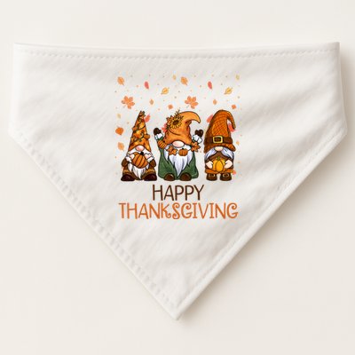 Happy Thanksgiving Gnome Squad USA-Made Doggie Bandana