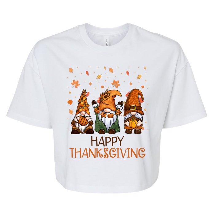 Happy Thanksgiving Gnome Squad Bella+Canvas Jersey Crop Tee