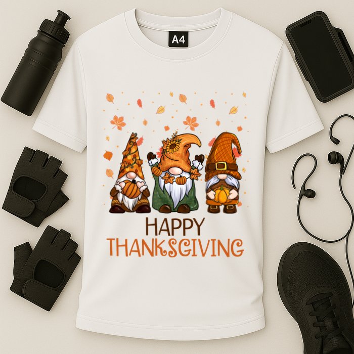 Happy Thanksgiving Gnome Squad Cooling Performance Crew T-Shirt