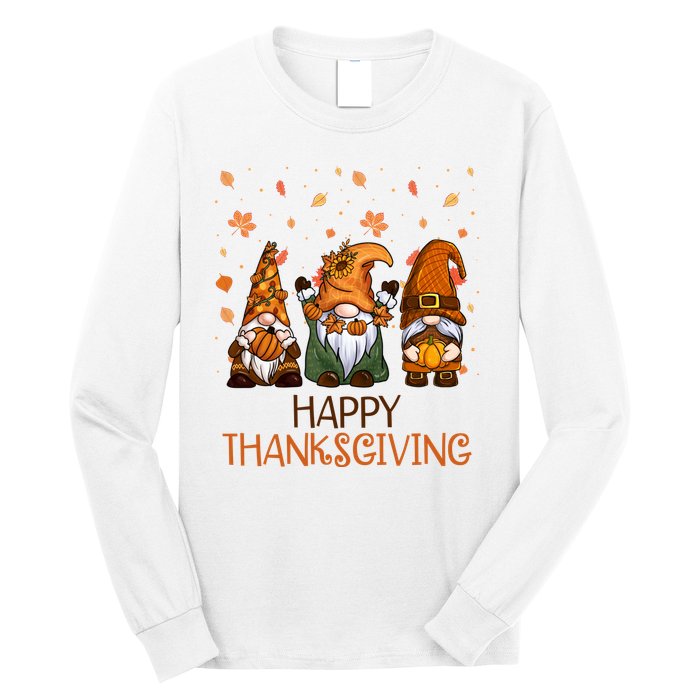 Happy Thanksgiving Gnome Squad Long Sleeve Shirt