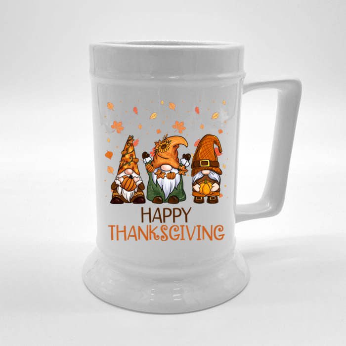 Happy Thanksgiving Gnome Squad Beer Stein